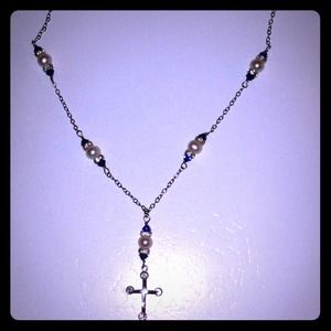 🚫🚫SOLD  So Pretty Pearls  Czs & Navy Swarovski🎀