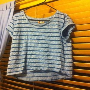 A short blue striped shirt