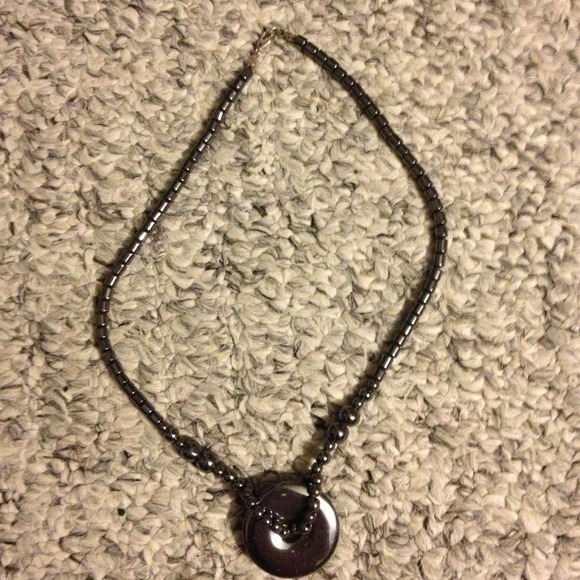Beautiful Black Beaded Necklace & Ball Earrings