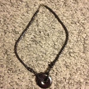 Beautiful Black Beaded Necklace & Ball Earrings