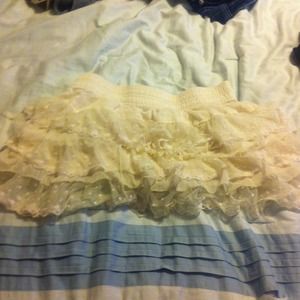 A Ruffled white skirt