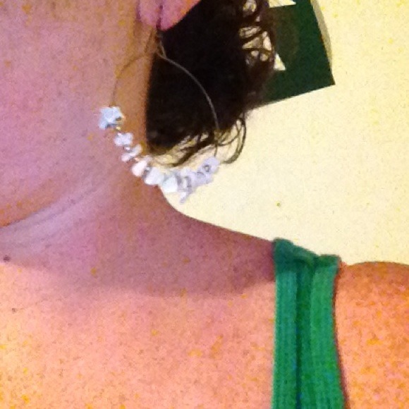 Hoop Earrings with White Rocks