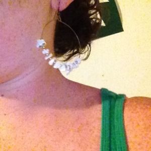 Hoop Earrings with White Rocks