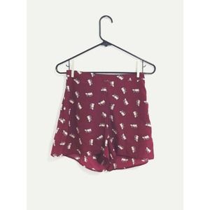 Forever 21 Maroon Shorts with Cat Print
