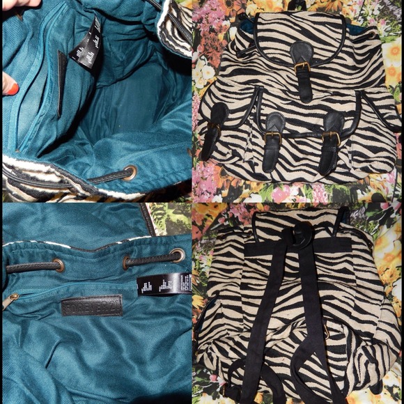 F21 zebra backpack