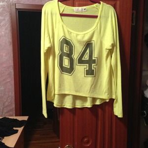 SOLD Vintage Havana neon yellow high low shirt M/L