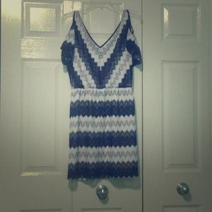 Black and white dress with v neck