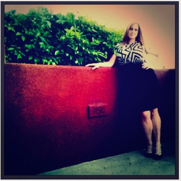 Calvin Klein Dresses & Skirts - Calvin Klein sheer chevron striped blouse dress