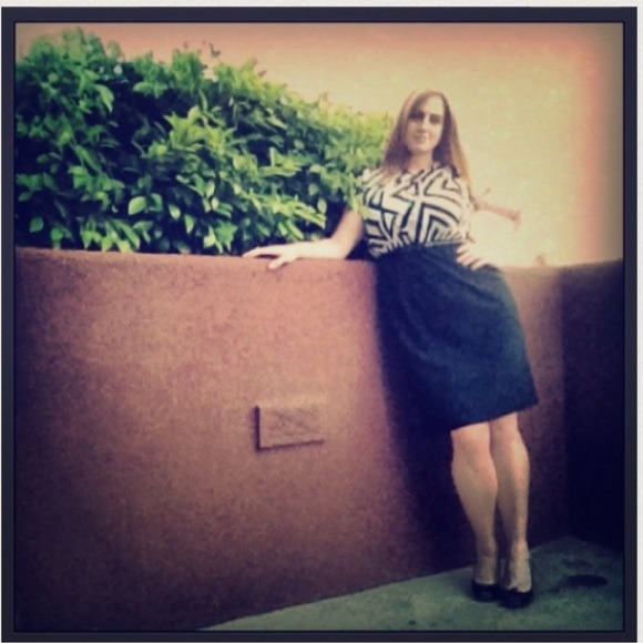 Calvin Klein sheer chevron striped blouse dress - Picture 4 of 4