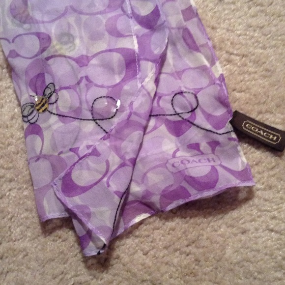 Coach 100% Silk Scarf w/ Bumble Bee's - Picture 2 of 3