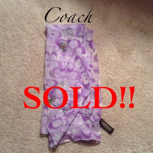 Coach 100% Silk Scarf w/ Bumble Bee's - Picture 1 of 3