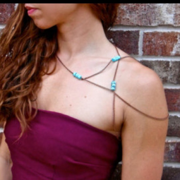 Turquoise beaded shoulder chain