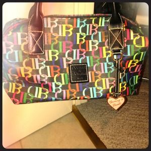 Black authentic Dooney and Bourke coloful letters