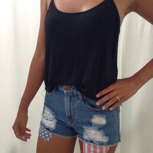 High waisted denim shorts