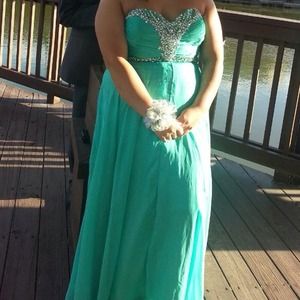 Prom Dress, Turquoise/ seafoam color