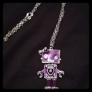 Robot necklace ( purple )