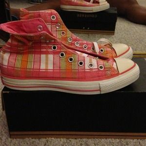 Plaid Converse Hightops