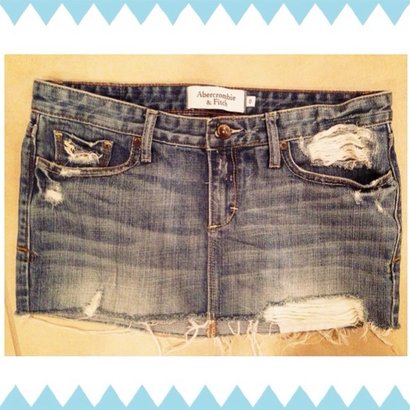 A&F Destroyed Denim Mini Skirt