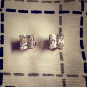 Sterling Silver for Sensitive Ears. CZ diamond.