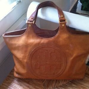 Authentic Tory burch bombe tan tote