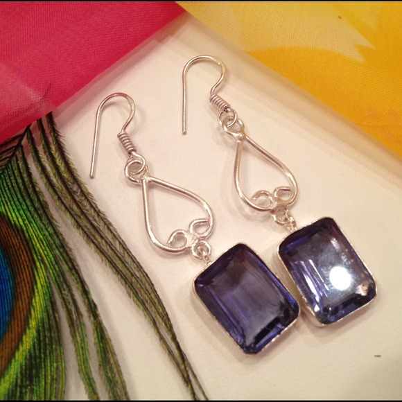 Silver Purple Dangle Earrings💖💖