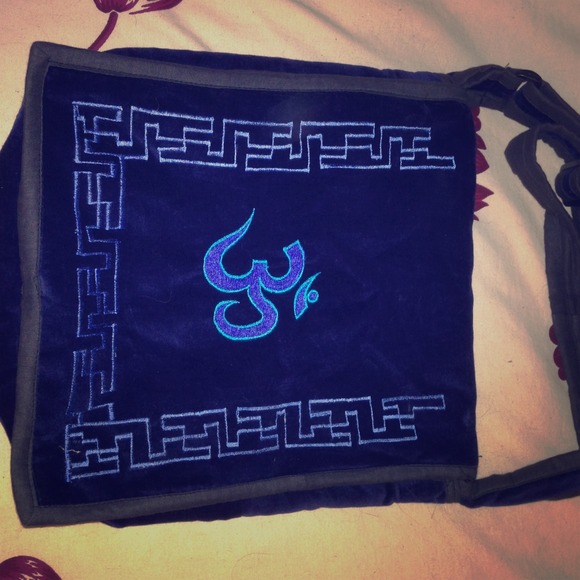 Velvet namaste cross body bag