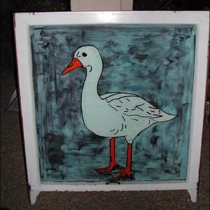 Duck Window Painting Acrylic on Glass