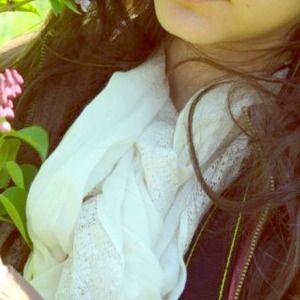 White Lacey Circle Scarf