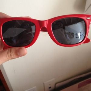 Red fake aviators