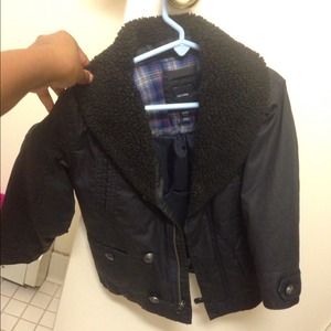 Shearling Collared Pea Coat