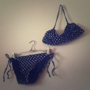 ❌TRADED❌Mossimo polka dot twist bandeau bikini