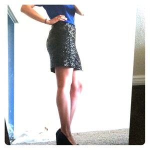 Black sequin mini and gray skirt bundle