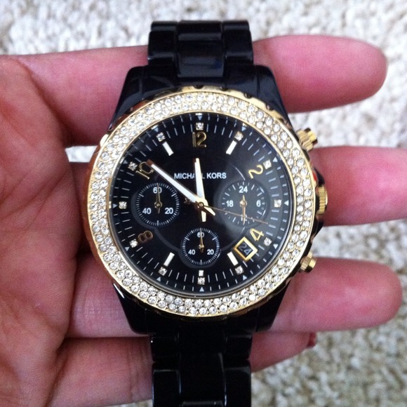 Michael Kors Jewelry - Black Acetate Authentic Michael Kors Watch