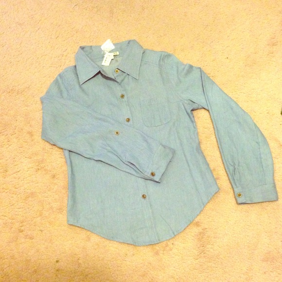 Cute denim shirt top with lacey back