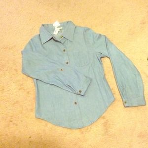 Cute denim shirt top with lacey back