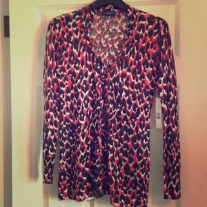 Elie Tahari animal print silk/cashmere cardigan