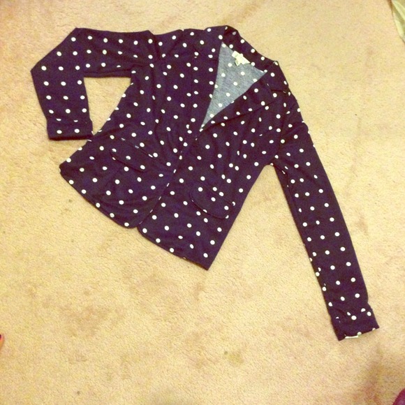 Navy white polka dot blazer