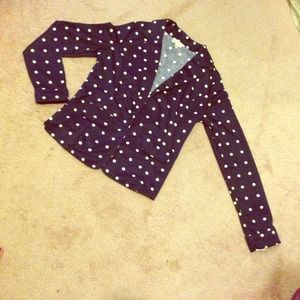 Navy white polka dot blazer