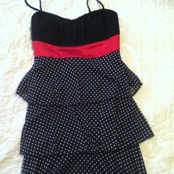 Size medium black and white polka dot dress