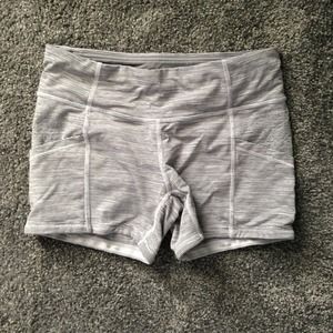 Lululemon gray stripe shorts