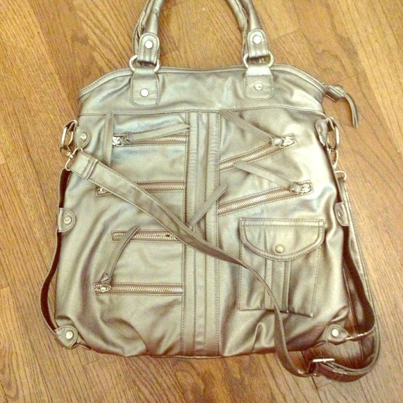 Medium sized dark silver handbag (with cross body)