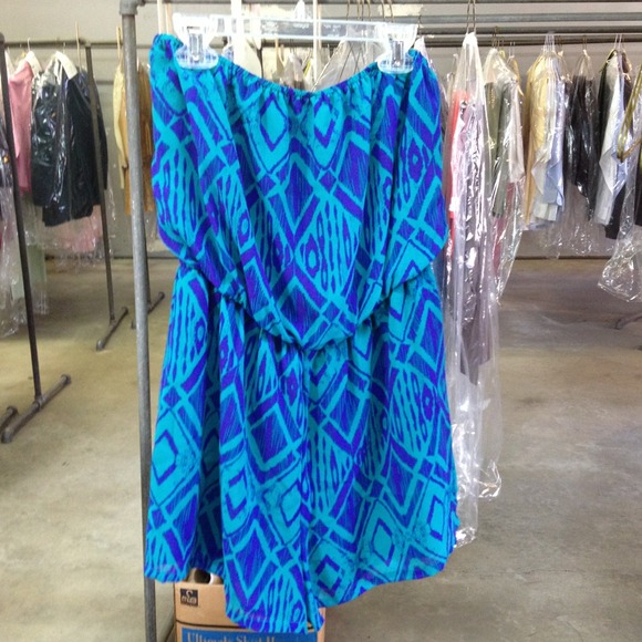 Purple & Teal tribal print romper