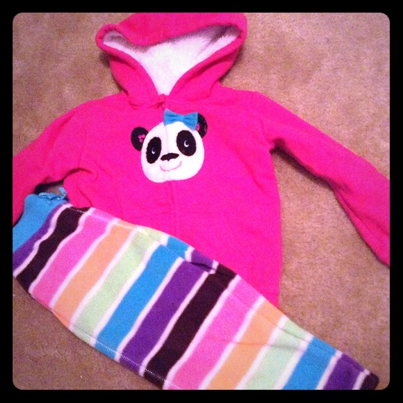 Panda sweatshirt with colored sweat pants
