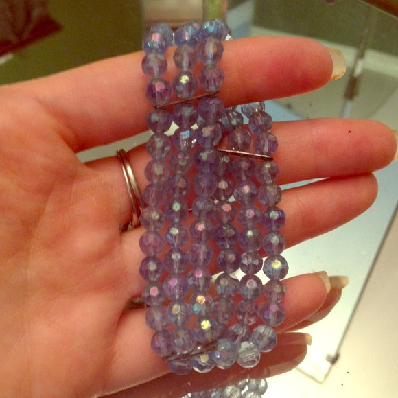 Blue cut crystal... Bracelet three strands💙💙