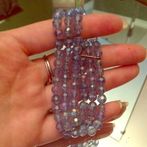 Blue cut crystal... Bracelet three strands💙💙