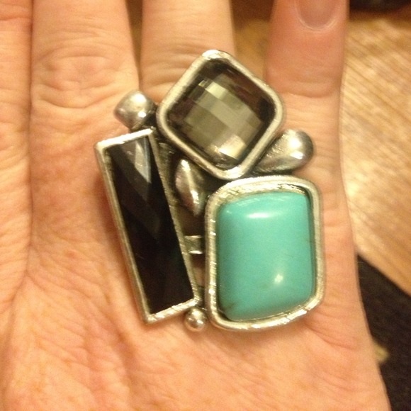 Large cocktail ring with 3 stones.