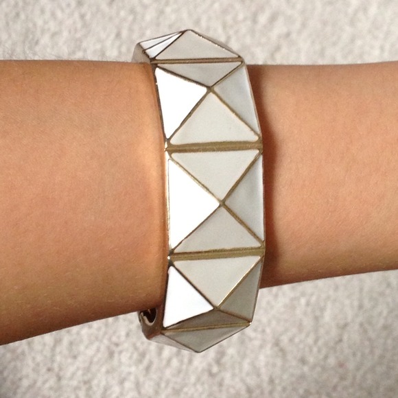 White Pyramid Stud Bangle - Picture 2 of 3