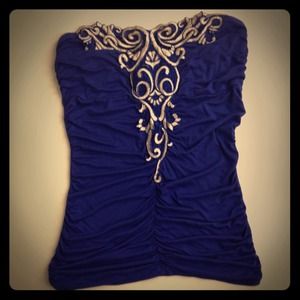 Stretchy Indigo Tube Top