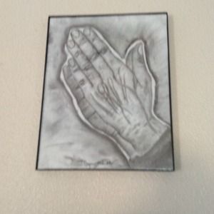 Hand draw charcoal prayer hands