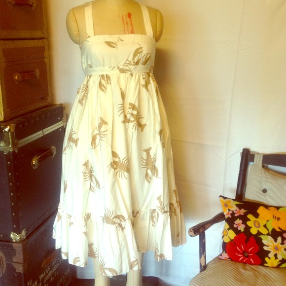 J. Crew Dresses J Crew Adorable White Lobster Dress Poshmark